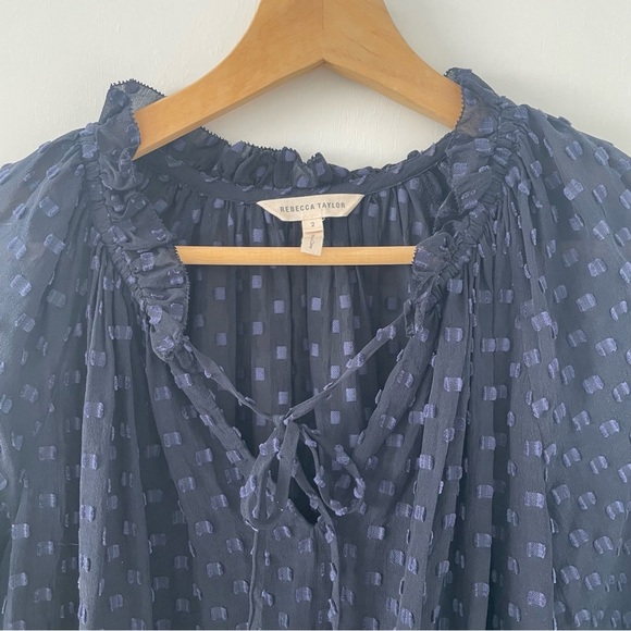 Rebecca Taylor Box Clip Silk Voile Blouse - Picture 7 of 9